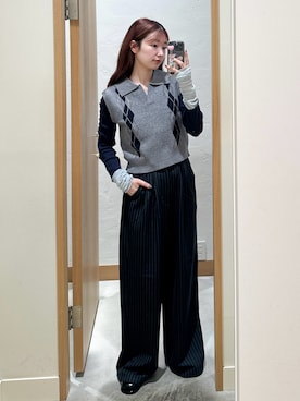 「アイテム（スラックス）」を使った、ひらさわいずみさん（レディース・158cm）の秋コーディネート