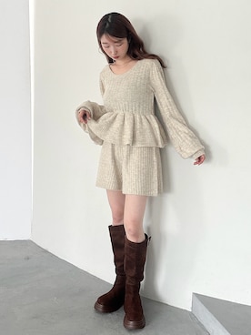 「Kastane（カスタネ）のアイテム（その他パンツ）」を使った、ひらさわいずみさん（レディース・158cm）の秋コーディネート