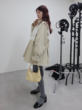 「アイテム（トレンチコート）」を使った、ひらさわいずみさん（レディース・158cm）の冬コーディネート