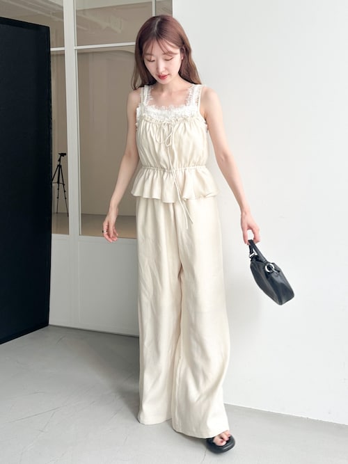 カスタネ ペプラムキャミサロペット Kastane ペプラムキャミサロペット低身長0サイズ チェック柄 Kastane