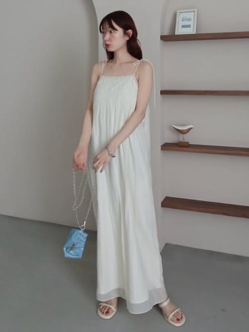 低身長サイズ/2サイズ展開/前後2WAY】プリーツワッシャーワンピース