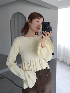 「Kastane（カスタネ）のアイテム（ニット/セーター）」を使った、ひらさわいずみさん（レディース・158cm）の秋コーディネート