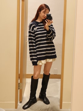 「Kastane（カスタネ）のアイテム（その他パンツ）」を使った、ひらさわいずみさん（レディース・158cm）の秋コーディネート