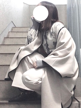 「select MOCA（セレクトモカ）の柔らかく履きやすいフェイクレザーゴールドビット付きローファー（ローファー）」を使った、koto.さん（レディース・152cm）の秋コーディネート