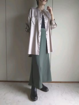 「ダブルボタン」｜「アイテム（ブーツ）」を使った、MaruKaさん（レディース・165cm）の秋コーディネート