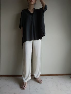 「テロテロ」｜MaruKaさん（レディース・165cm）の夏コーディネート