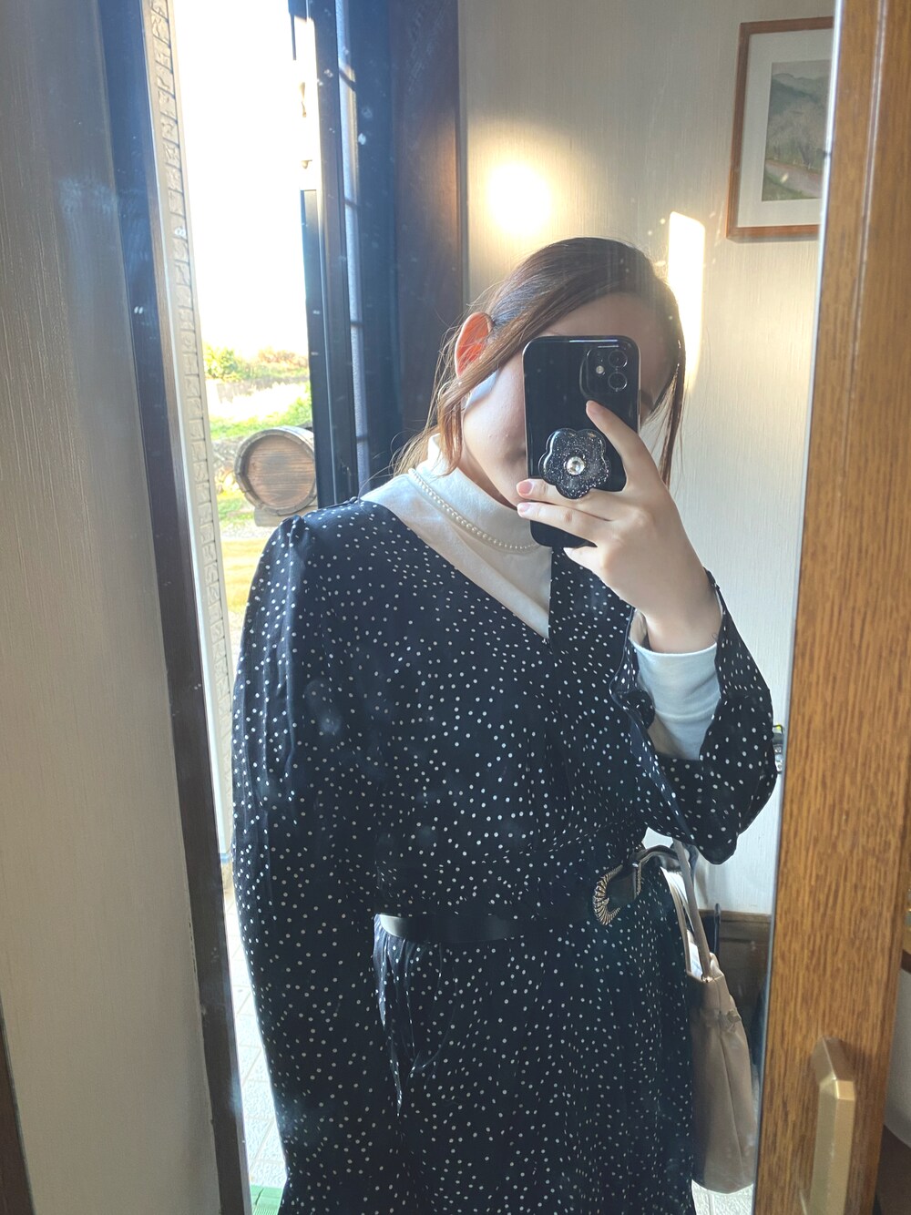「きれいめカジュアル、クリスマスに着たい服、おしゃれさんと繋がりたい」｜「HOTPINGのアイテム（ワンピース、ブルー系）」を使った、Mamaoさん（レディース・155cm）の冬コーディネートの1枚目の写真