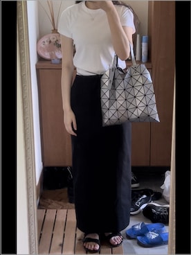 「LE CIEL BLEU（ルシェルブルー）のアイテム（スカート）」を使った、TOM🌙さん（レディース・170cm）の夏コーディネート