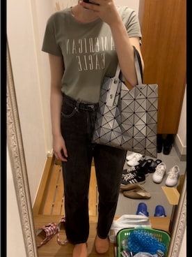 「American Eagle（アメリカンイーグル）のアイテム（Tシャツ/カットソー）」を使った、TOM🌙さん（レディース・170cm）の夏コーディネート