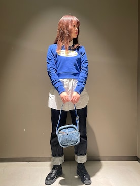 「DIESEL（ディーゼル）のアイテム（ブーツ）」を使った、Yuiさん（レディース・163cm）の秋コーディネート