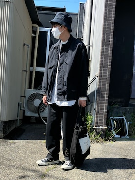 「EKAL（エカル）のアイテム（ジャケット/アウター）」を使った、キノさん（メンズ・174cm）の春コーディネート