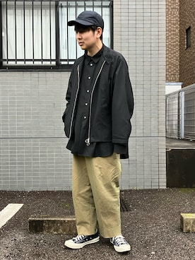「いまどきジャケット写真」｜「アイテム（ブルゾン）」を使った、キノさん（メンズ・174cm）の春コーディネート