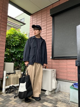 「EKAL（エカル）のアイテム（ジャケット/アウター）」を使った、キノさん（メンズ・174cm）の春コーディネート
