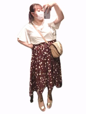 「axes femme（アクシーズファム）のアイテム（ショルダーバッグ、ベージュ系）」を使った、ryocoさん（レディース・163cm）の春コーディネート