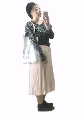 「Handmade（ハンドメイド）のアイテム（バッグ）」を使った、ryocoさん（レディース・163cm）の冬コーディネート