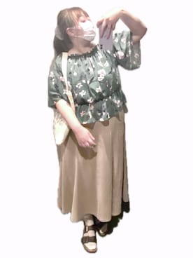 「Handmade（ハンドメイド）のアイテム（トートバッグ、ホワイト系）」を使った、ryocoさん（レディース・163cm）の春コーディネート