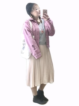 「Handmade（ハンドメイド）のアイテム（バッグ）」を使った、ryocoさん（レディース・163cm）の冬コーディネート