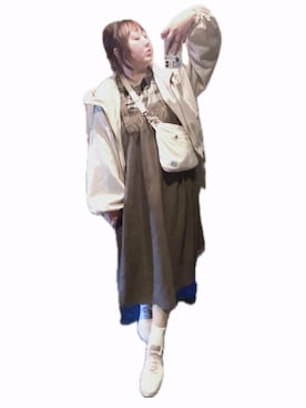 「BELLUNA（ベルーナ）のアイテム（Tシャツ/カットソー、ブラウン系）」を使った、ryocoさん（レディース・163cm）の夏コーディネート