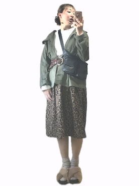 「アイテム（ボディバッグ/ウエストポーチ）」を使った、ryocoさん（レディース・163cm）の秋コーディネート