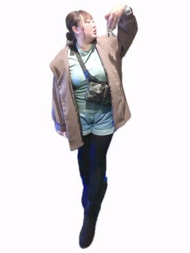 「GOLDJAPAN（ゴールドジャパン）のアイテム（デニムパンツ、ブルー系）」を使った、ryocoさん（レディース・163cm）の夏コーディネート