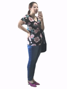 「no brand（ノーブランド）のアイテム（トートバッグ）」を使った、ryocoさん（レディース・163cm）の秋コーディネート