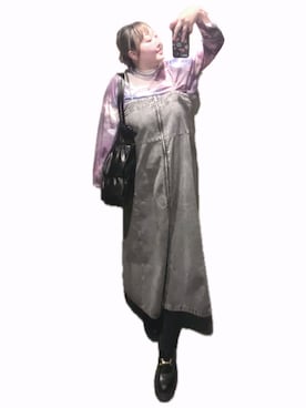 「しまむら（シマムラ）のアイテム（ワンピース/ドレス）」を使った、ryocoさん（レディース・163cm）の秋コーディネート