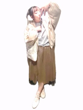 「Handmade（ハンドメイド）のアイテム（トートバッグ、ホワイト系）」を使った、ryocoさん（レディース・163cm）の春コーディネート