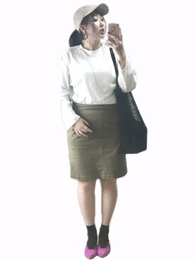 「no brand（ノーブランド）のアイテム（トートバッグ）」を使った、ryocoさん（レディース・163cm）の秋コーディネート