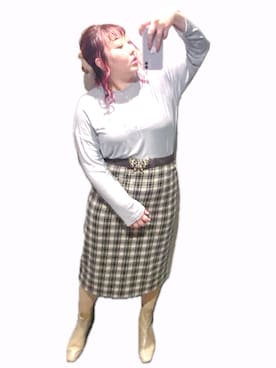 「axes femme（アクシーズファム）のアイテム（ベルト、ブラウン系）」を使った、ryocoさん（レディース・163cm）の春コーディネート