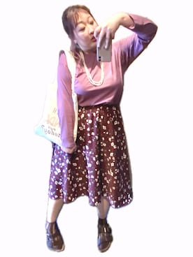 「Handmade（ハンドメイド）のアイテム（バッグ）」を使った、ryocoさん（レディース・163cm）の春コーディネート