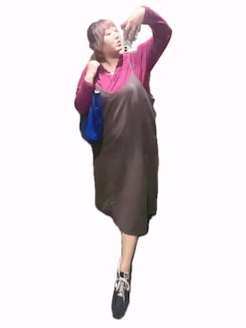 「osharewalker（オシャレウォーカー）のアイテム（Tシャツ/カットソー、レッド系）」を使った、ryocoさん（レディース・163cm）の夏コーディネート