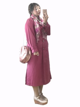 「アイテム（ストール/ショール）」を使った、ryocoさん（レディース・163cm）の冬コーディネート