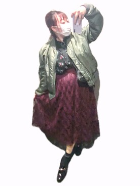 「古着屋のアイテム（ボディバッグ/ウエストポーチ、ブラック系）」を使った、ryocoさん（レディース・163cm）の春コーディネート