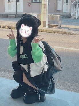 「アイテム（帽子）」を使った、ふぇいりす/150cmコーデさん（レディース・150cm）の冬コーディネート