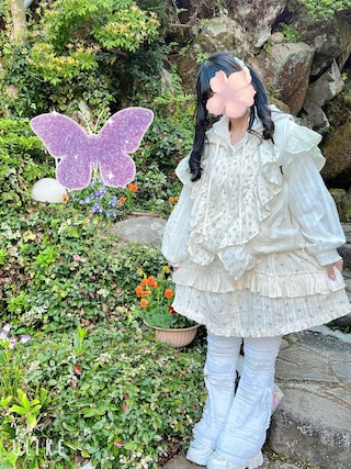 merry jenny floralコンビフーディージャケット merry jenny（メリージェニー）の「floralコンビフーディー