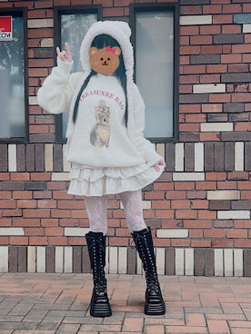 「アイテム（ニットキャップ/ビーニー）」を使った、ふぇいりす/150cmコーデさん（レディース・150cm）の秋コーディネート