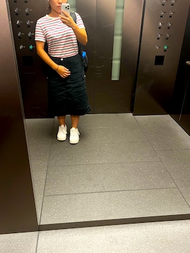 「H&M（エイチ・アンド・エム）のアイテム（Tシャツ/カットソー）」を使った、Ackeyさん（レディース・153cm）の秋コーディネート