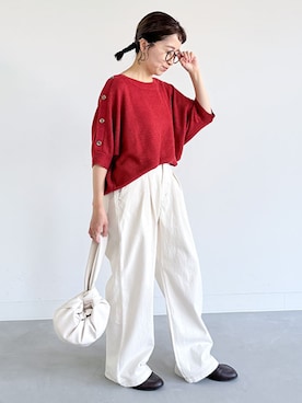 「アイテム（チノパンツ）」を使った、osharewalker staffさん（レディース・151cm）の秋コーディネート