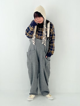 「アイテム（オールインワン・サロペット）」を使った、osharewalker staffさん（レディース・155cm）の秋コーディネート