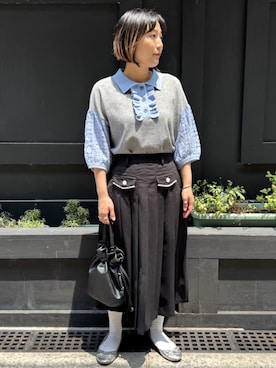 「アイテム（ポロシャツ）」を使った、osharewalker staffさん（レディース・153cm）の夏コーディネート