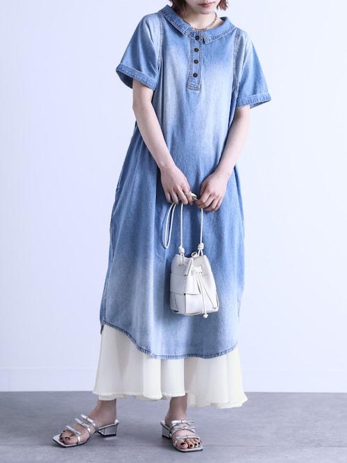 裾シフォンフレアペチワンピース』（ワンピース）｜n'OrLABEL