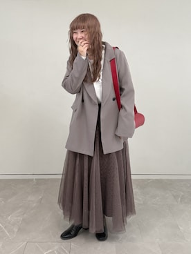 「チュールスカート」｜osharewalker staffさん（レディース・158cm）の秋コーディネート