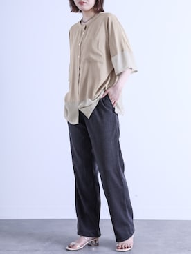 「n'OrLABEL（ノアールレーベル）のアイテム（シャツ/ブラウス）」を使った、osharewalker staffさん（レディース・164cm）の夏コーディネート