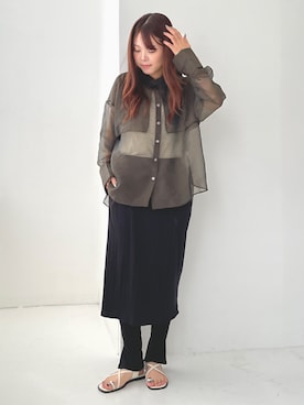 「アイテム（レギンス/スパッツ）」を使った、osharewalker staffさん（レディース・160cm）の秋コーディネート