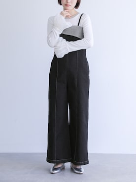「オシャレウォーカー」｜「アイテム（サロペット/オーバーオール）」を使った、osharewalker staffさん（レディース・164cm）の秋コーディネート
