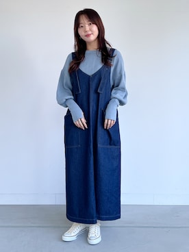 「アイテム（ジャンパースカート）」を使った、osharewalker staffさん（レディース・164cm）の秋コーディネート