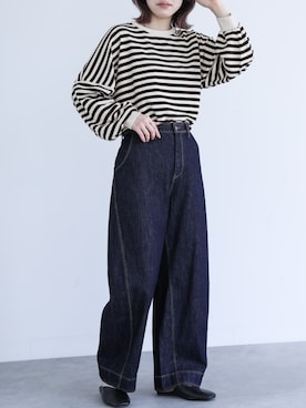 「osharewalker」｜「アイテム（スウェット）」を使った、osharewalker staffさん（レディース・164cm）の夏コーディネート
