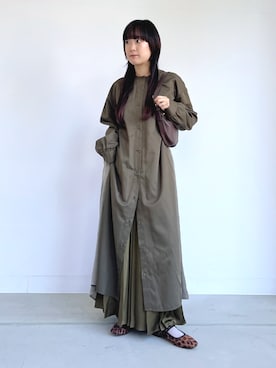 「アイテム（シャツワンピース）」を使った、osharewalker staffさん（レディース・155cm）の秋コーディネート