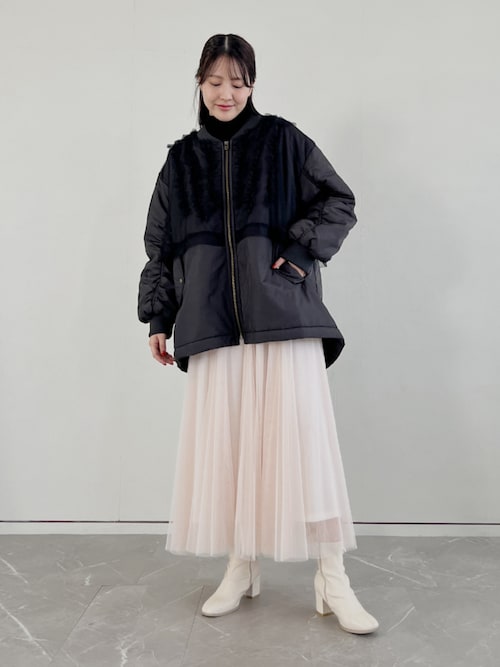 セール】『チュールフリルMA-1中綿ブルゾン』（MA-1）｜somari