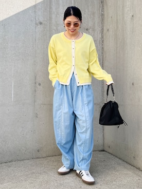 「n'OrLABEL（ノアールレーベル）の【機能性】『カーブデニムパンツ』（デニムパンツ、ブルー系）」を使った、osharewalker staffさん（レディース・153cm）の春コーディネート